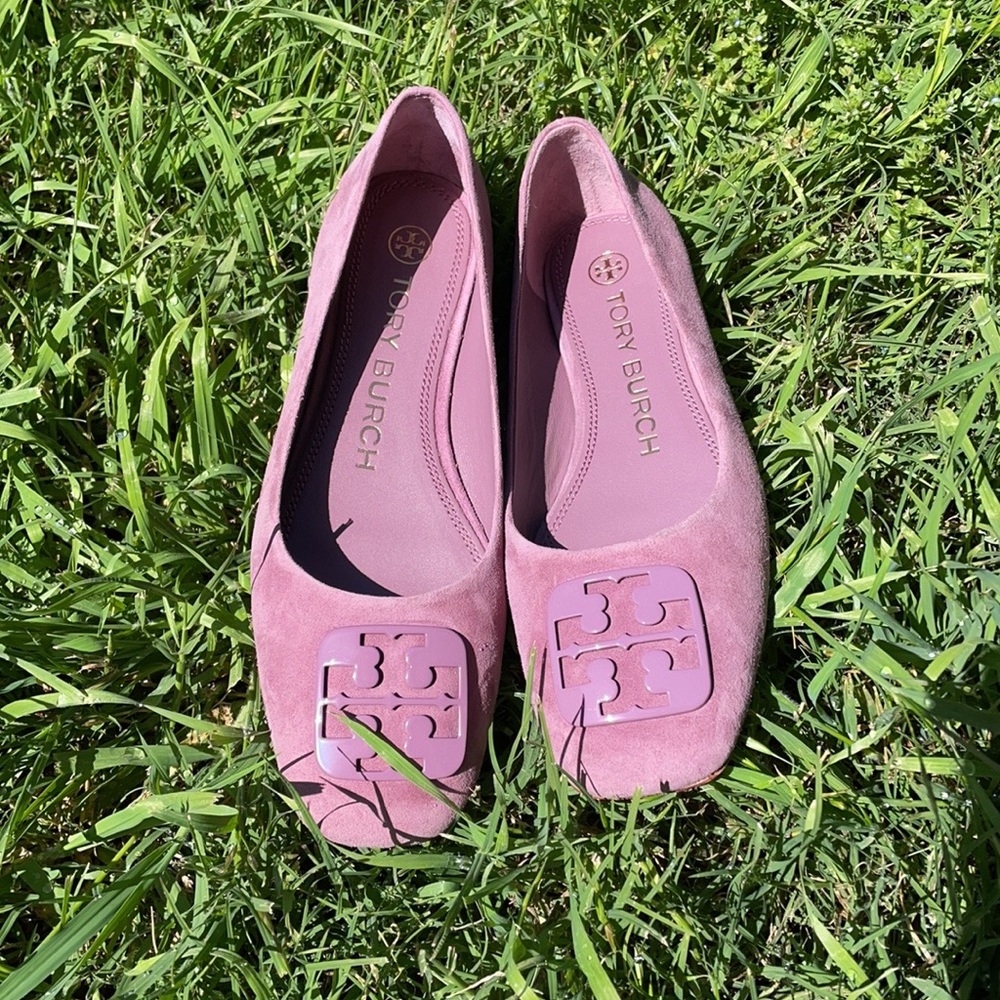 Tory Burch Georgia Flats square toe cipria pink